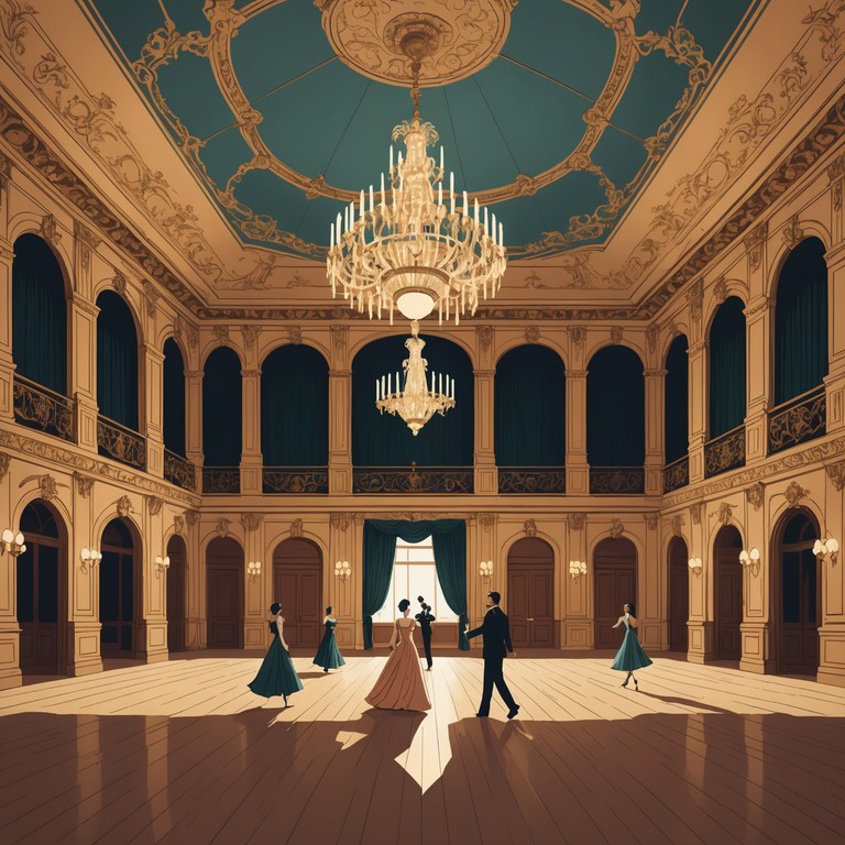 An instrumental waltz where the symphony of strings captures the essence of a grand, aristocratic ballroom. Violins lead, creating an atmosphere of elegance and timeless romance, as dancers glide gracefully across the floor in perfect harmony.