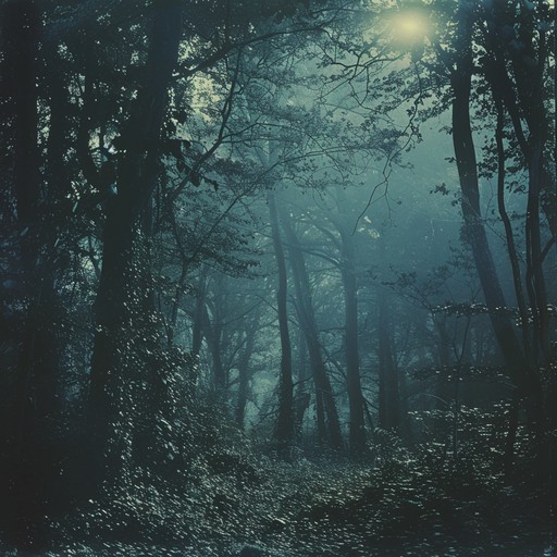 Explore an otherworldly forest bathed in moonlight, where eerie whispers mingle with calm, serene undertones. The soundscape paints a surreal, hauntingly beautiful picture, inviting listeners to lose themselves in the tranquility of the nocturnal woodland.