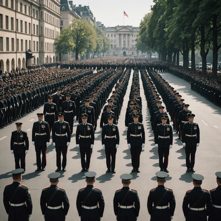 A profoundly stirring military track that embodies the spirit of bravery and resilience. This composition features bold, heroic tones that inspire valor and hope, suitable for moments of great triumph or remembrance. The driving rhythms and robust musical phrases convey a sense. Of unstoppable determination. Perfect for military parades, commemorative events, or as a backdrop to stories of heroic deeds.