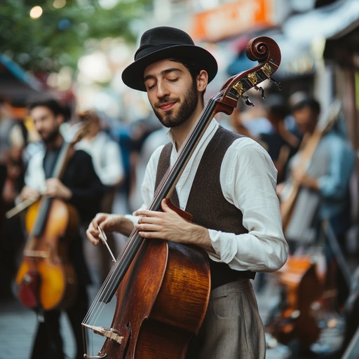 An energetic and joyous klezmer track that brings a sense of festivity and celebration through traditional yiddish scales and vibrant rhythms. Ideal for events that call for an uplifting atmosphere, the music shines with a lively spirit, echoing the echoes of a jubilant cultural tradition