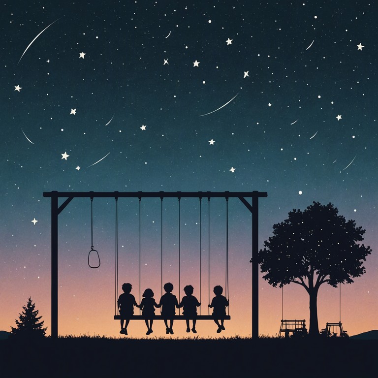 This track encapsulates the curious and gentle spirit of children playing under a moonlit sky, brimming with a sense of wonder and quiet energy. The music provides a soothing background that encourages imaginative thoughts and a peaceful mind.