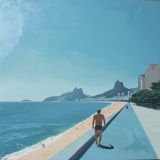 Picture the warm sands of rio de janeiro with a gentle sea breeze and the soft murmurs of a crowd. This song evokes a serene afternoon watching the waves under a bright sun, sipping a cool drink, and feeling utterly content. This soothing track combines classic bossa nova rhythms with subtle percussion and light melodic touches