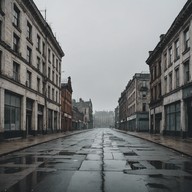 mysterious melody envelops a deserted townscape