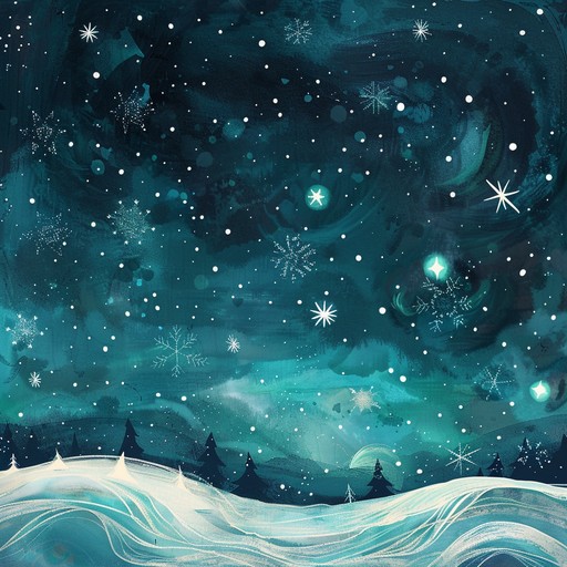 A tranquil instrumental composition that evokes a celestial holiday setting, where the gentle hum of synthesizers paints an ethereal and serene atmosphere. This holiday tune captivates with its whimsical and otherworldly charm.