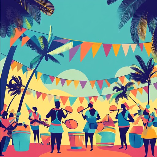 Experience a festive celebration with caribbean rhythms and jazz harmonies, bringing to life a cheerful carnival party in this lively, upbeat instrumental fusion.