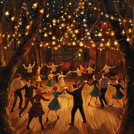 Capture the essence of an american summer, blending joyful banjo sounds with the warmth of family gatherings and the charm of rustic settings. Imagine an evening lit by fireflies, where everyone is brought together by the simple, heartfelt melodies of the banjo.