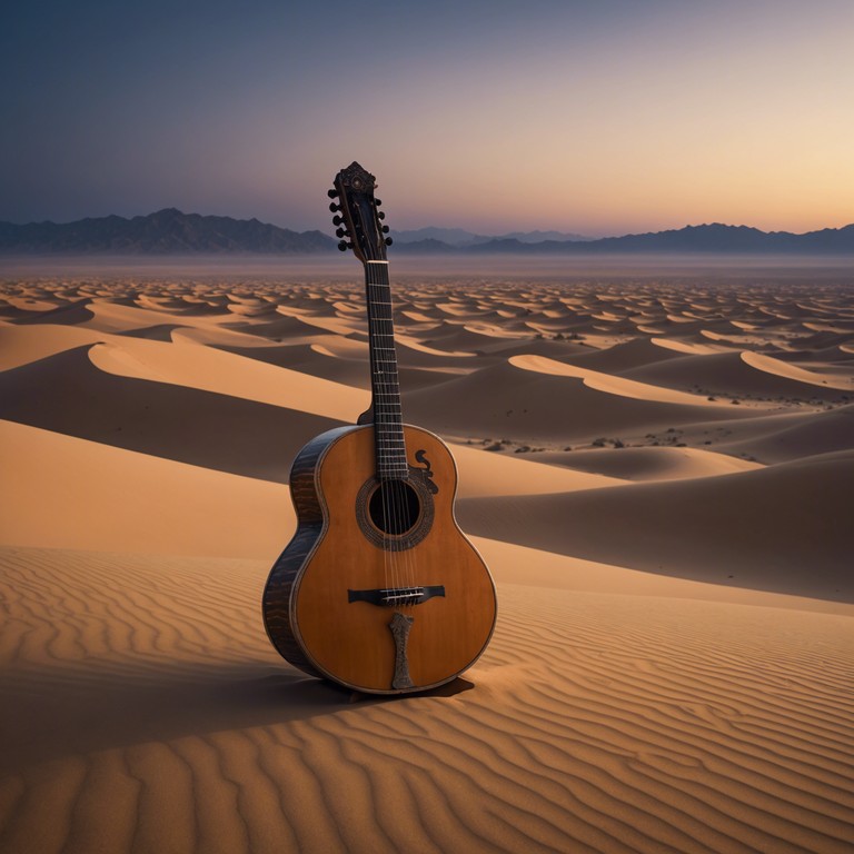 This song transports the listener across time to a desert landscape where the melodies played on an ancient oud capture the essence of bygone days. The music embodies the spirit of the desert, evoking its vastness and mystery through intricate melodic patterns that mimic the shifting sands. A truly enchantive auditory journey that combines elements of history and myth.