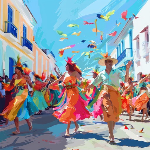 Celebrate the vibrant atmosphere of a bustling latin carnival with this energetic instrumental track that fuses lively rhythms, joyful brass, and a festive spirit, transporting listeners to a night of dance and excitement.