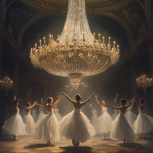 A mesmerizing instrumental waltz that envelops listeners in an elegant midnight ballroom filled with glitter and grace. The rich orchestration features a harmonious blend of strings, piano, and harpsichord, which together create an enchanting and romantic atmosphere. The music evokes the image of dancers gliding effortlessly across the floor, bathed in the glow of a grand chandelier, their movements perfectly in sync with the timeless rhythm of the waltz.