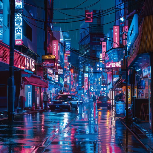 Imagine yourself wandering through the neon-lit streets of a futuristic tokyo, where towering skyscrapers and holographic billboards dominate the skyline. The air is thick with the hum of advanced technology and the distant sounds of flying vehicles. As you navigate the labyrinthine alleys, a haunting and atmospheric electronic soundtrack accompanies your every step, immersing you in the gritty, high-tech world of cyberpunk