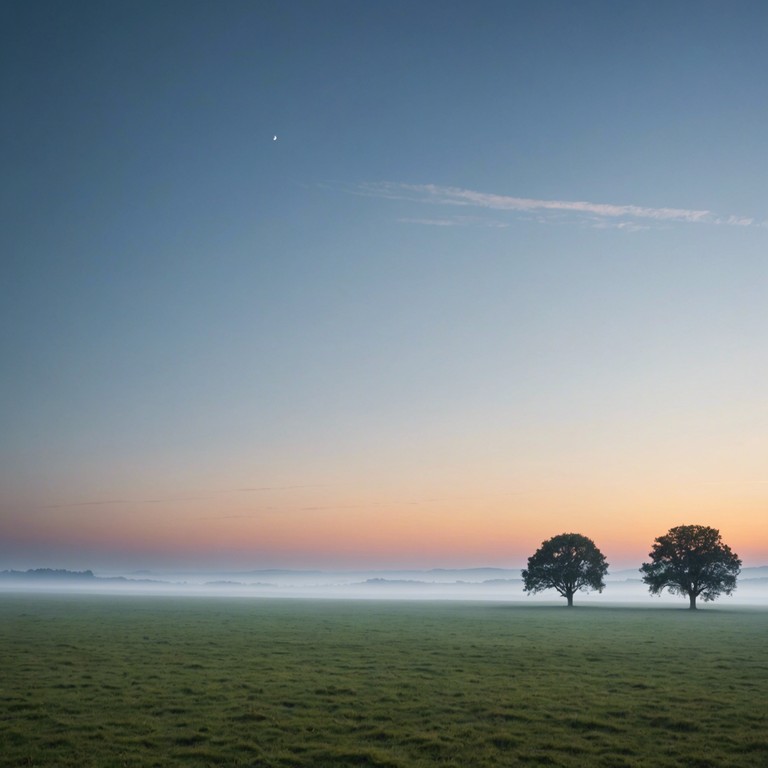 An evocative symphonic journey through spiritual realms, featuring rich orchestral layers that mimic the first light of dawn breaking across a serene landscape. This composition blends traditional orchestral elements with ethereal choir voices to create a transcusive auditory experience that invites reflection and inner peace.