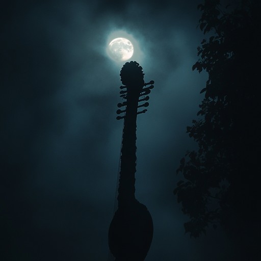 An instrumental track that combines haunting melodies of traditional indian raga with the edgy intensity of rock music. The piece features a sinister atmosphere created through the interplay of a sitar's eerie notes and heavy, distorted guitar riffs. The rhythm builds gradually, leading listeners through a dark and mysterious sonic journey.