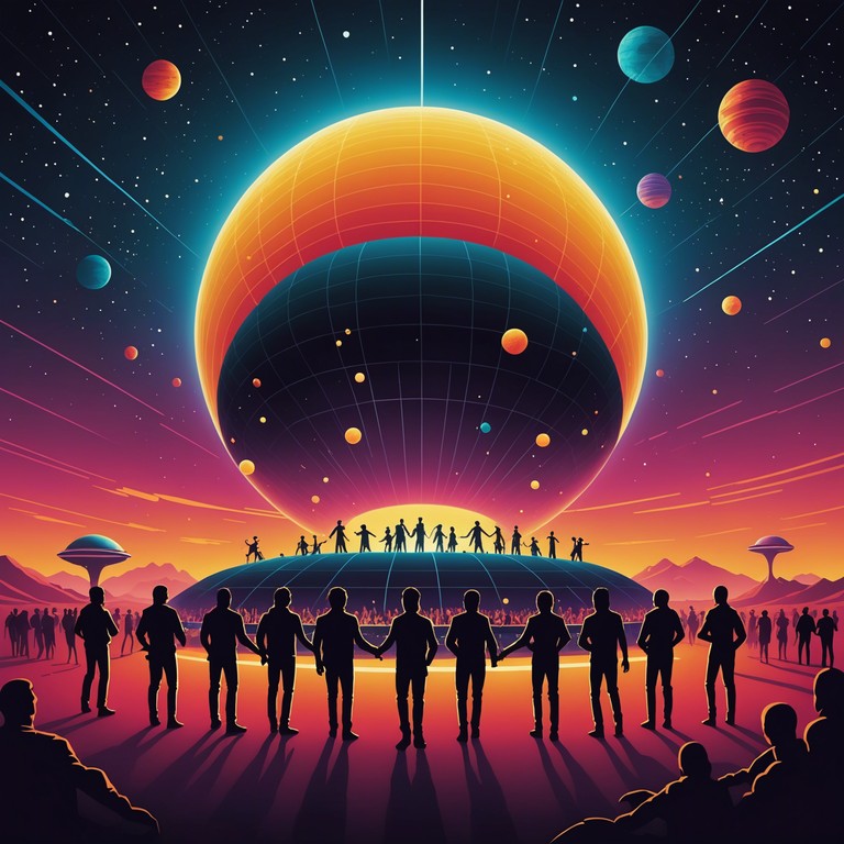 This track blends a groovy bass rhythm with ethereal synth sounds to create a soundscape that feels like a funky dance party on mars. Gentle tweaks of electronic effects make the song both whimsical and engaging, perfect for an interstellar lounge scene