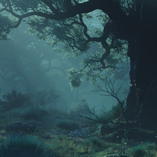 As the mists swirl between ancient trees and secret paths, this track captures the essence of an untamed and mystical woodland that thrives away from human touch. With the deep, resonant tones of a legato cello setting the base, complemented by the high, haunting melodies of spiccato violins, the composition reflects both the beauty and the eerie solitude of nature.