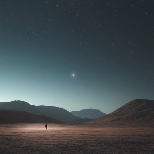 A tranquil yet yearning melody that evokes the feeling of wandering through a vast, moonlit desert. The gentle strumming of an acoustic guitar intertwines with subtle electronic adjuncts, painting a picture of solitude and longing under the starry sky