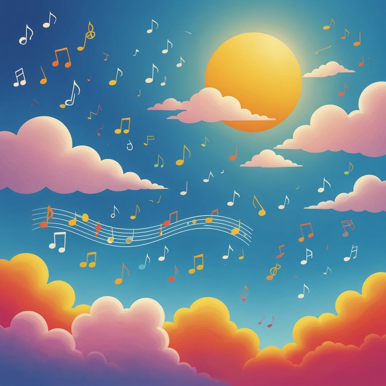 Imagine listening to music that captures the perfect sunny afternoon. The sound of electric guitar perfectly harmonizes with a backdrop of laughter and lightness, creating an anthem for good times.