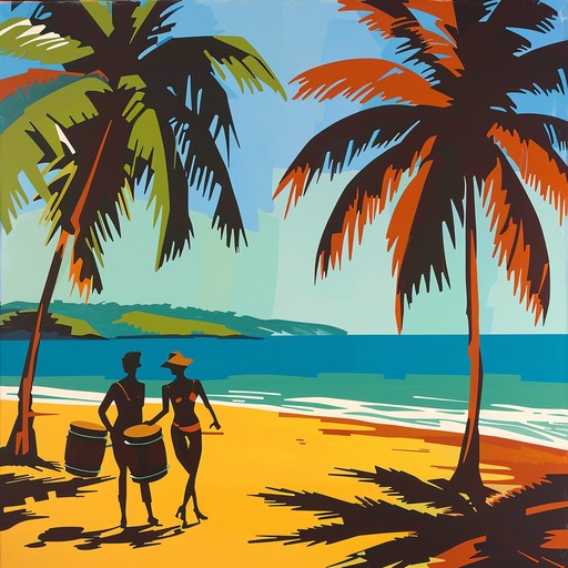 This track seamlessly blends traditional samba rhythms with vibrant caribbean steel drums, creating an eclectic fusion of latin and island grooves. The upbeat tempo is complemented by a funky bassline, making it the perfect soundscape for lively summer parties on the beach, evoking the colorful energy of a tropical sunset.