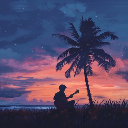 A tranquil bossa nova piece featuring emotive guitar melodies and gentle rhythmic patterns, perfect for intimate moments, evening relaxation, and peaceful reflection on the beauty of twilight.