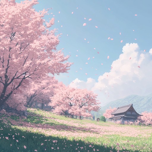 Immerse in gentle melodies inspired by springtime cherry blossoms, capturing the heartfelt emotions often portrayed in anime's most tender moments. Soft plucked strings harmonize with a delicate piano, creating an intimate soundscape that caresses the soul and radiates a sense of peace, love, and nostalgia.