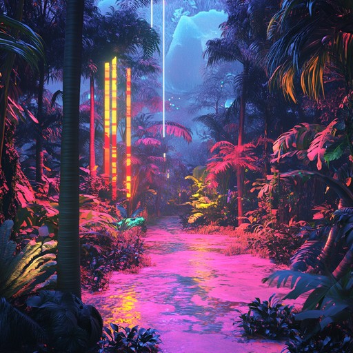 Dive into a retro futuristic soundscape where funky basslines collide with experimental electronic elements, creating a vibrant jungle rhythm. This track combines the nostalgic groove of 70s funk with the wild, unpredictable energy of experimental music, topped with lush jungle ambiance.