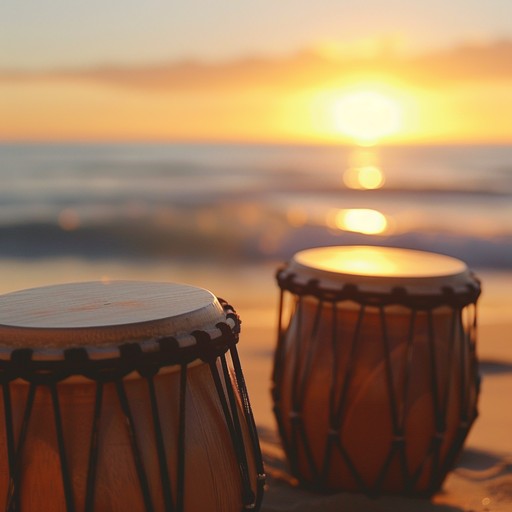 Delicate, flowing melodies with steady percussion representing a serene summer day in the caribbean. A blend of rich afro cuban rhythms creates an immersive, relaxing musical landscape.