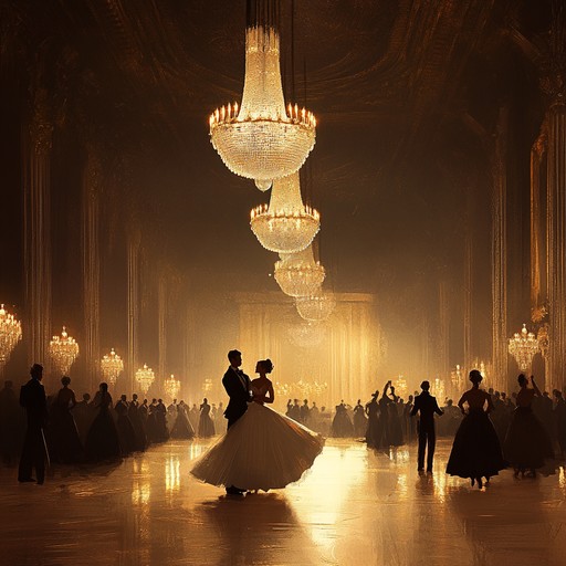 This composition captures a late night waltz, where each step and beat conjures images of a dimly lit vienna ballroom. The shadows cast by flickering candlelight dance as elegantly as the guests, hiding whispered secrets and fleeting glances. Each note of the waltz pulls the listener deeper into this otherworldly ballroom experience.