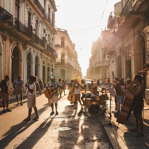 An exuberant track capturing the vibrant spirit of havana streets, blending latin rhythms with jazz improvisation. Playful piano melodies and lively percussion create a joyful, danceable atmosphere perfect for sunny summer days.