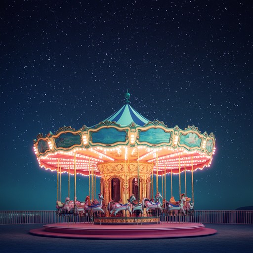 A vibrant instrumental piece blending playful toy sounds with dynamic electronic beats, evoking the nostalgia of a vintage carousel in a modern cityscape.