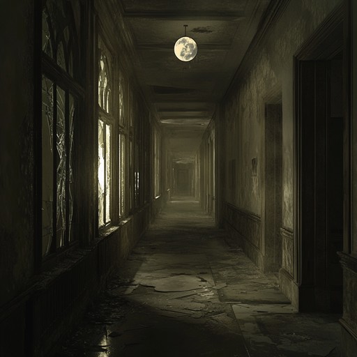 This track utilizes sparse, ambient soundscapes, punctuated by distant, ghostly whispers to create a chilling atmosphere ideal for horror media or immersive storytelling sessions. Subtle changes in sound suggest the presence of something unseen. A powerful sense of unease is maintained throughout, capturing the chilling experience of walking through a deserted asylum after sundown.