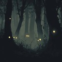 suspenseful melody evoking chills in haunted anime forest