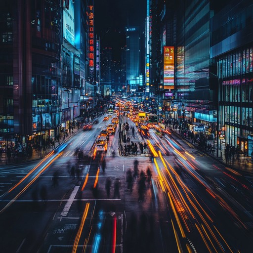 This composition encapsulates the frantic energy and dramatic intensity of a bustling city at nightfall. Heightened rhythmic chaos and sudden dynamic shifts coupled with eerie string arrangements create a disorienting yet thrilling auditory experience that captures the complexities of urban life.