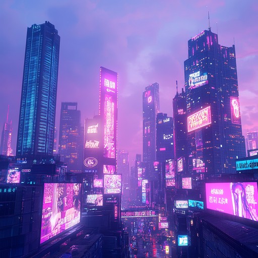 Immersive journey through a neon lit cityscape, merging ethereal synth waves with urban street beats. Echoes of distant voices and bustling traffic create a mesmerizing, otherworldly atmosphere. Perfect for night time musings or futuristic visions