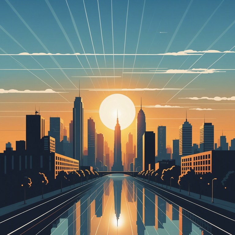 This track melds the peaceful, hopeful vibes of a sunrise with the underlying energy of dormant cityscapes, creating an electrifying yet comforting blend of sounds. The composition starts with soft, ambient notes that gradually incorporate vibrant electronica, symbolizing the city's awakening. Layers of synthesized melodies and subtle dynamic shifts suggest the optimistic promise of a new day in a bustling metropolis.