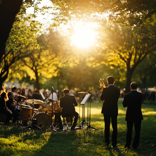 An uplifting instrumental swing composition featuring optimistic brass and a toe tapping rhythm section that brings the listener on a joyful journey through sunlit afternoons and breezy park strolls.