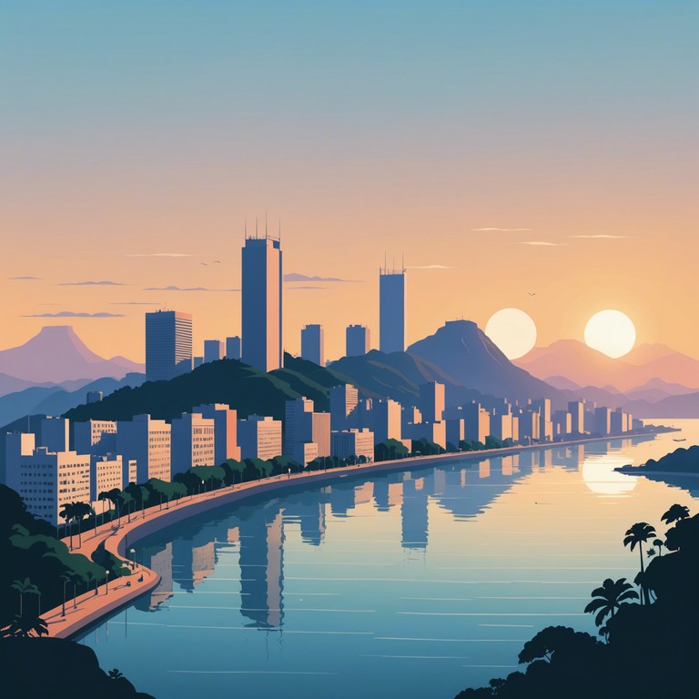 Imagine a gentle melody played on an acoustic guitar, creating a soundtrack for the soft light of dawn that spreads over the picturesque landscapes of rio. This alternative version maintains the tranquil and uplifting spirit of the original, aiming to soothe the listener's heart with each note.