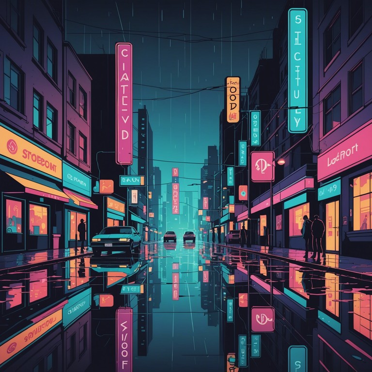 Imagine a bustling city's nightlife full of colorful neon lights reflected on wet streets. The soundscape mixes electric guitar riffs with synthpop effects creating a danceable rock track that captures the playful, electrifying spirit of an urban evening. The playful melody lines are carried by the groovy strums of an electric guitar, giving a retro yet contemporary vibe to the piece.