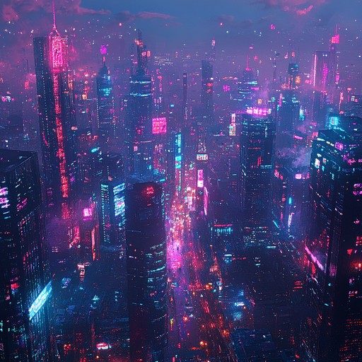 This piece features lush synthscapes weaving through ambient textures, encapsulating the essence of a sprawling futuristic city. The composition captures the glimmers of distant neon lights, the hum of bustling crowds, and the steady thrum of an advanced metropolis. It is a contemplative journey through shimmering reverie and metallic undertones.