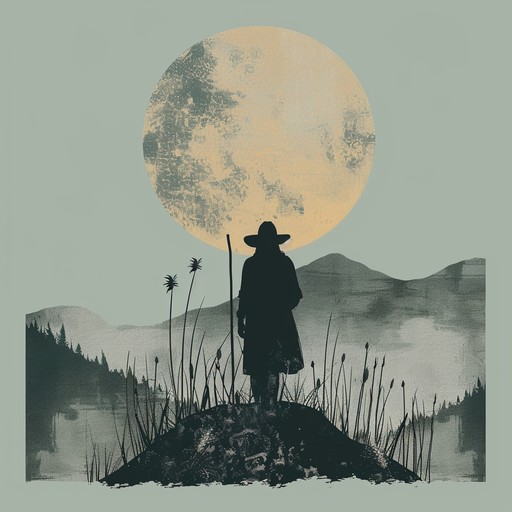 An instrumental folk song that evokes the feeling of wandering through the misty appalachian mountains at dawn. The melody is carried by a lonesome fiddle, accompanied by gentle acoustic guitar fingerpicking and the occasional harmonica. The tune starts slow and contemplative, gradually building to a lively, foot-tapping pace before quieting down again, as if completing a journey.