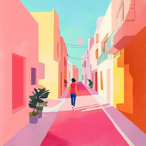 An uplifting instrumental piece that combines light hearted melodies with gentle rhythms, evoking the feeling of strolling through sunlit streets on a joyful day