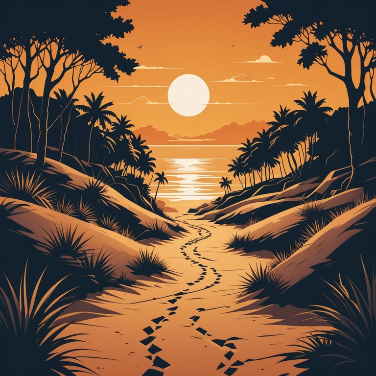 As the moon casts silver beams across the caribbean, a chilling suspense envelopes the tropical rhythm. Steel pans echo mystically, weaving through the fabric of both intrigue and tradition, crafting a suspenseful narrative that is as unnerving as it is captivating. This piece suits any visual media needing to combine tropical ambiance with a touch of thrill.