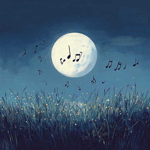 A soothing instrumental nursery rhyme evoking gentle emotions, with soft melodies that float under the serene glow of a silver moon, transporting listeners into a peaceful dreamland