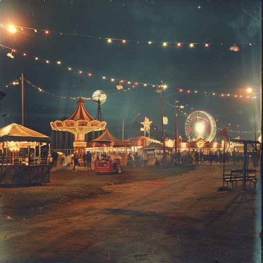 Step into a whimsical carnival where midnight brings a new life to the festivities. The music captivates you with a surreal and enchanting melody while sporadic rhythms create an eerie and mysterious atmosphere. The eclectic combination of sounds evokes a feeling of being transported to an otherworldly fairground.