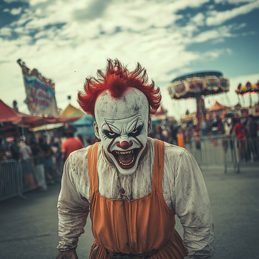 An instrumental piece featuring a chaotic blend of frantic circus music with zany horns and dark undertones, evoking a sense of anger and madness within a carnival setting. The track captures the unpredictable, unsettling energy of a clown gone rogue. Perfect for scenes needing a mix of horror and humor.