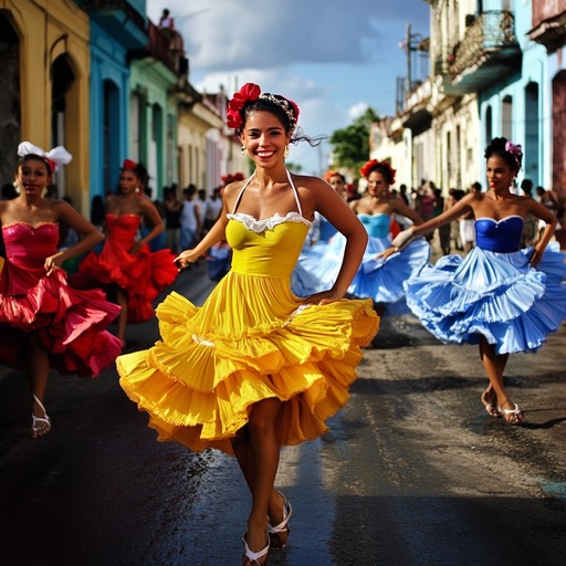 This track features an energizing, percussive rhythm and vibrant melodic lines that embody the spirit of cuban rumba. The dynamic interplay of traditional percussion instruments and lively melodies creates an irresistible urge to move. Picture yourself in a bustling havana street, surrounded by dancers and the rhythmic heartbeat of drums.