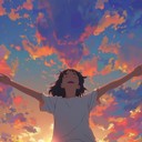 upbeat and energetic instrumental for joyful anime scenes