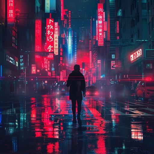 This instrumental captures the essence of yearning amidst bustling city lights. The melodic lines of the electric guitar weave a tale of longing and heartache, while the ambient urban sounds create a vivid soundscape. The atmospheric rhythm supports a narrative of a solitary figure navigating the city's neon glow, seeking a connection or a lost love.