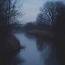 warm instrumentals evoke calm, thoughtful, nighttime riverbank reflections