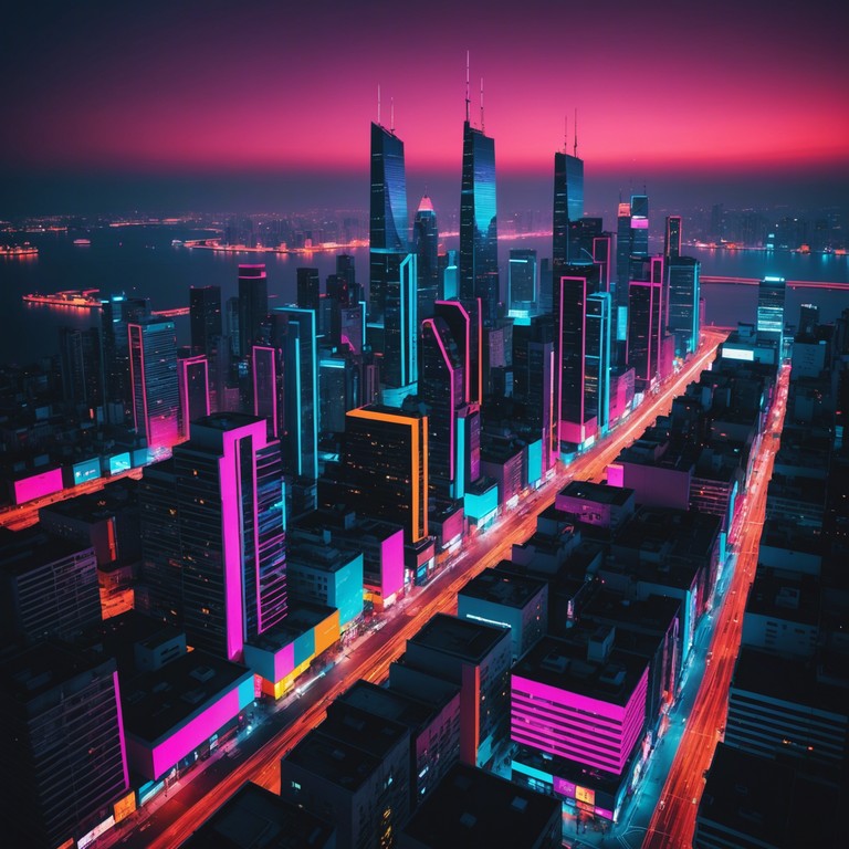 Embark on a nocturnal journey filled with the glam of neon lights and surreal landscapes, driven by ethereal melodies that weave through the fabric of this dreamlike cityscape. The electric guitar takes a soft, haunting approach to evoke a sense of wandering through an endless, vibrant night.