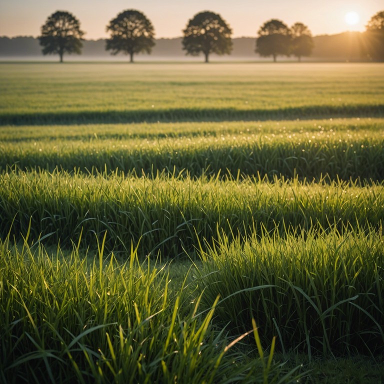 This instrumental track combines the gentle strumming of an acoustic guitar with the scenic beauty of a sunrise over vast golden fields. Evoking feelings of hope and a new beginning, the piece progresses with a calming, yet uplifting rhythm, ideal for reflective moments or inspirational beginnings.