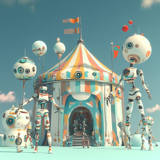 A lively electronic piece filled with whimsical synths and dynamic beats. Perfect for conjuring images of cheerful, dancing robots at a futuristic circus.